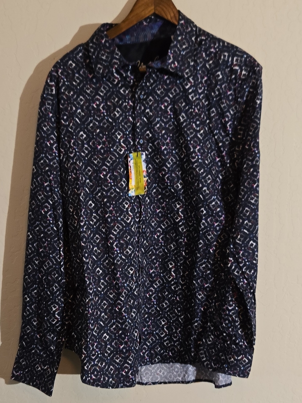 Robert Graham Navy Geometric Print Button-Down Shirt